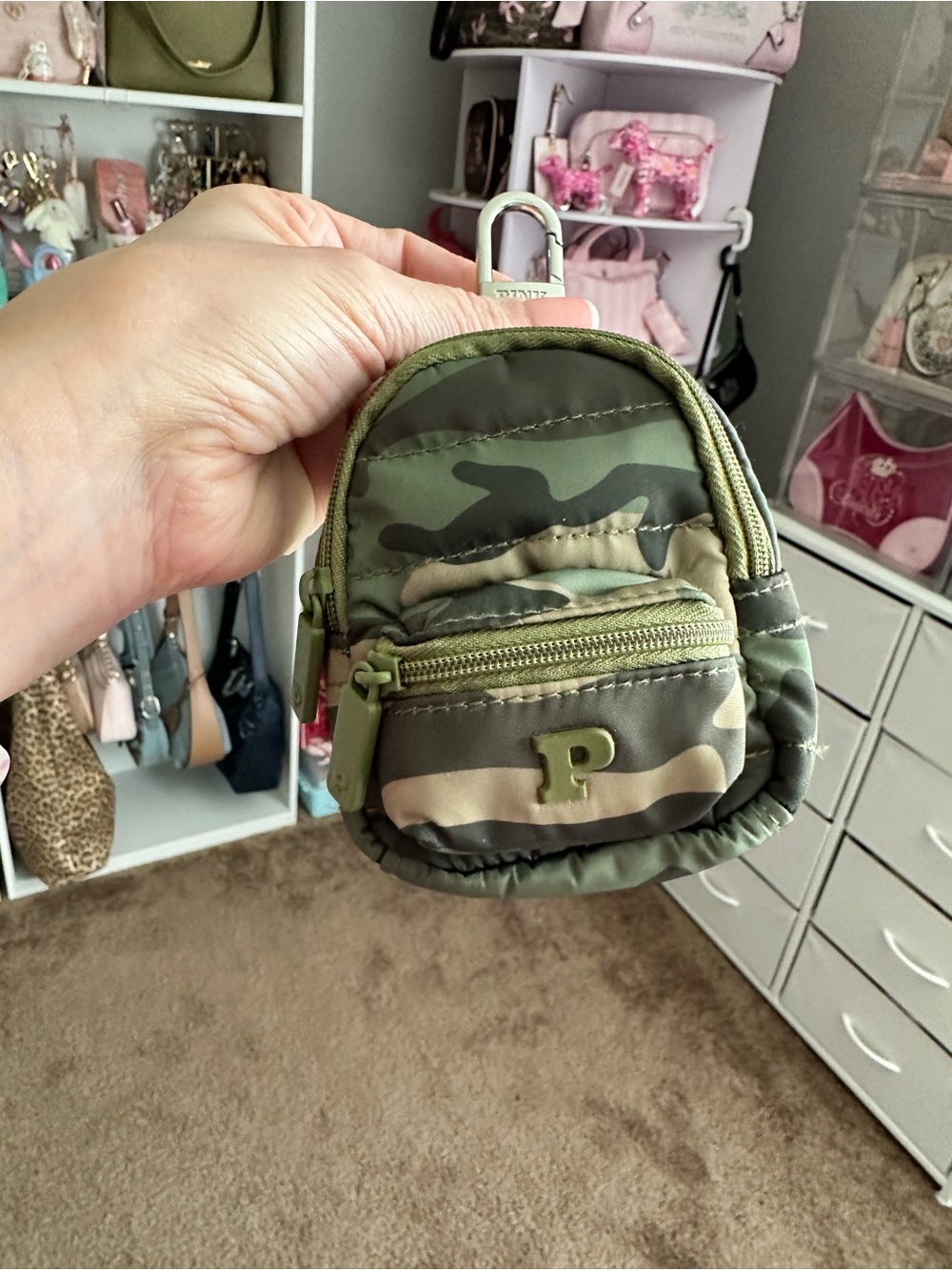 Victoria's Secret PINK Brand CAMO Nylon Cargo Mini Backpack Bag Charm